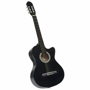 vidaXL Akustična gitara Western s ujednačivačem i 6 žica crna