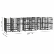 Vanjski kavez za pse čelični 14,75 m2