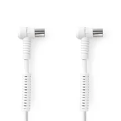 Nedis Koaksialni kabel | IEC (koaksialni) moški | IEC (koaksialni) ženski | Ponikljano | 120 dB | 75 ohmov | Štirje ščiti | 3,00 m | Okrogla | PVC | Bela | Oznaka