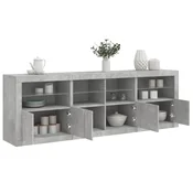 Komoda s LED svjetlima siva boja betona 202x37x67 cm