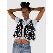 Blue Tomato Crochet Vest ženski pulover black & white