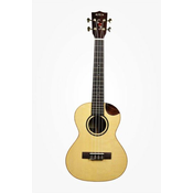 KALA Solid Spruce Scallop Tenor Ukulele, with Scallop Cutaway with case