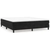 Vidaxl Posteljni okvir z vzmetmi črn 160x200 cm žamet