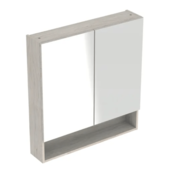 GEBERIT omarica z ogledalom Selnova Square, dvojna vrata, svetli oreh hickory/melamin, struktura lesa (501.271.00.1)