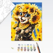 Poslikava po številkah pogumna mačka - 40x50