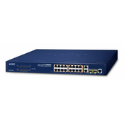 PLANET FGSW-1816HPS mrežni prekidac Upravljano L2 Fast Ethernet (10/100) Podrška za napajanje putem Etherneta (PoE) Plavo