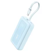 ANKER Powerbank Zolo 10000 mAh, 30W z vgrajenim kablom USB-C, moder, A1688031