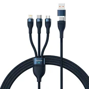 Kabel 3in1 USB cable Baseus Flash Series 2, USB A/USB C na USB C + MicroUSB + Lightning, 100W, 1.2m plavi, CASS030103