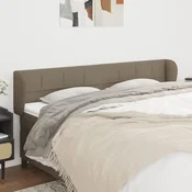 Vidaxl vidaXL Vzglavje postelje s krilci, sivo-rjavo, 183x23x78/88 cm, blago