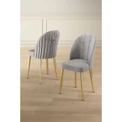Hanah Home Set stolica Mara, 45x91x42 cm, 6 komada, Zlatno-sive boje