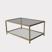 HANAH HOME Astro Klub sto, Stakleni, 90x40x60cm, Zlatni