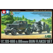 Tamiya maketa-miniatura German Heavy Tractor SS-100 + 88mm Gun Flak37 • maketa-miniatura 1:48 tanki in oklepniki • Level 3