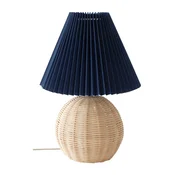 Modra/v naravni barvi namizna svetilka iz ratana (višina 36 cm) Sisal – Jotex