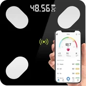 Nobo Kids Elektronska analitska kopalniška tehtnica Slim 180 kg SMART Bluetooth črne barve