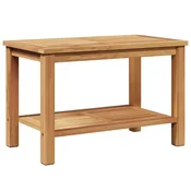 Vidaxl Klubska miza s polico Rjava 70 x 40 x 45 cm Trden tikov les