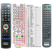 General SONY RM-D37M, RM-D54M - združljiv daljinski upravljalnik znamke General