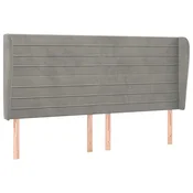 Vidaxl vidaXL Vzglavje s krilci svetlo sivo 163x23x118/128 cm žamet