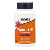 NOW Foods Methyl B12 5000 mcg, 90 zeliščnih kapsul