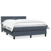 vidaXL Box spring posteljni z vzmetnico temno siv 160x210 cm žamet