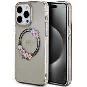 Guess IML Flowers Wreath MagSafe - iPhone 15 Pro Max Case (crna)