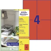 Avery Zweckform Univerzalne etikete Avery, 105 x 148 mm, rdeče