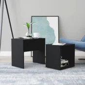 Set stolica za kavu crni 48 x 30 x 45 cm konstruirano drvo