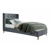 Krevet Houston 1707 Jednostruki, Siva, 90x200, Tkanina, Basi a doghePodnice, 102x219x113cm