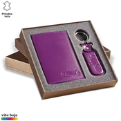 Princ Leather Poklon set, Privezak i futrola za dokumenta, Ljubicasti