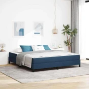vidaXL Postelja z vzmetnico z vzmetnico Modra 180 x 200 cm blago