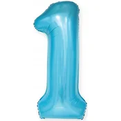 Rojstnodnevni balon številka 1 – nebeško modra, 100 cm