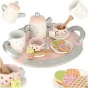 MG Tea Time otroški leseni čajni servis, roza