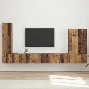 Set zidnog ormarica za TV Zidne 6 pcs Staro drvo