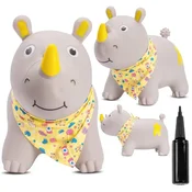 shumee Otroški pulover s pumparico RHINOCERO, siv z ruto