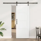vidaXL Drsna vrata 78 x 211 cm Inženirski les Bela in črna