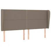 Vidaxl Vzglavje z ušesi taupe 203x23x118/128 cm blago
