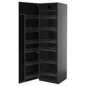 METOD Visoki element s izvlacnim fiokama, Crnosiva/Lerhyttan crno bajcovano, 60x60x200 cm