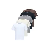 Abercrombie & Fitch Majica CLASSIC ESSENTIAL slonovina/mornarska/rjava/siva/bela