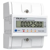 Qoltec Trifazni elektronski števec s ponastavitvijo | Števec energije za DIN letev | 400V | 100A | LCD | LED | 4P