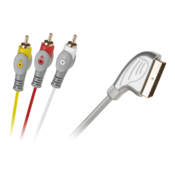 Euro-3RCA kabel od 1,5 m srebrne mjehurice u obliku suze