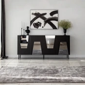 Hanah Home Komoda Venice 180x80x40cm Crno-Siva