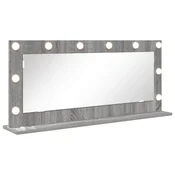 Vidaxl Ogledalo za toaletno mizico Siva Sonoma 100 x 45 x 18 cm
