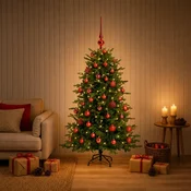 Umetna božična jelka z bučko 150 cm 150 LED Toplo bela