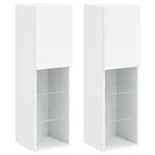 Vidaxl TV omarica z LED lučkami 2 kosa bela 30,5x30x102 cm