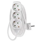Podaljšek 2 m/3 vtičnice/beli/PVC/1 mm2