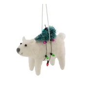 Tekstilni okrasek za jelko 12 cm Polar Bear with Christmas Lights – Sass & Belle