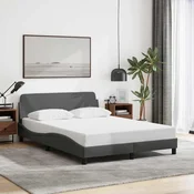 Okvir za krevet Dover tamno sivi 135x190 cm tkanina