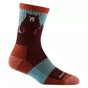 Ženske nogavice Darn Tough BEAR TOWN MICRO CREW LIGHTWEIGHT WITH CUSHION, bordo (L)