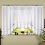 shumee Modesta - Že izdelana žakard zavesa z izrezom na dnu - 500x160 cm - bela -