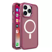 shumee Magnetni ovitek z MagSafe za iPhone 15 Plus, bordo luknje za vrvico