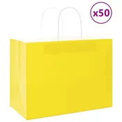 vidaXL vidaXL Papirnate vrečke 50 kosov z ročaji rumena 32x17x25 cm, (5000160890)